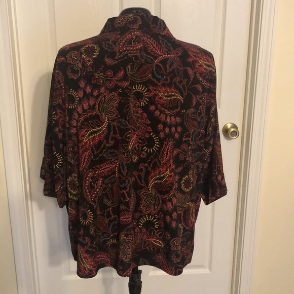 Catherines Multicolored Floral Paisley Blouse Size 2XWP, 22/24WP - Picture 3 of 8